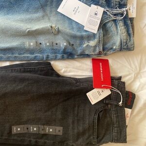 NWT Lucky Brand Athletic Slim Black and Blue Men Jeans 30x32